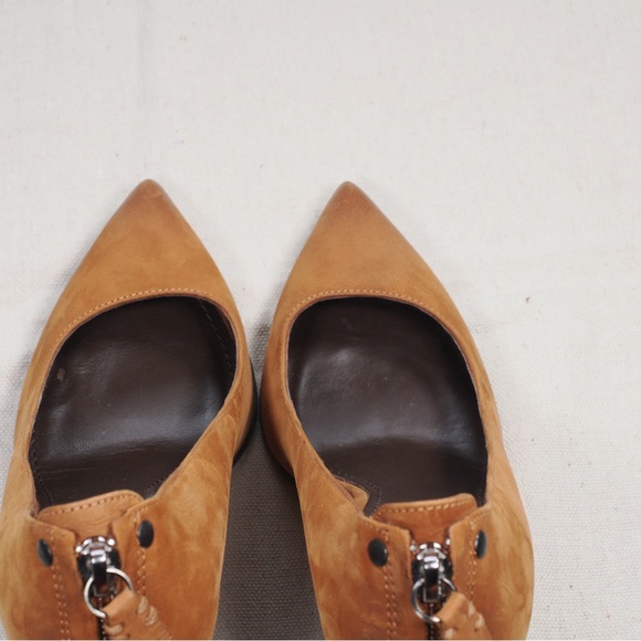 Vera Wang Brown Leather Suede Heels Made in Italy - Size 6 1/2 - Picture 5 of 15